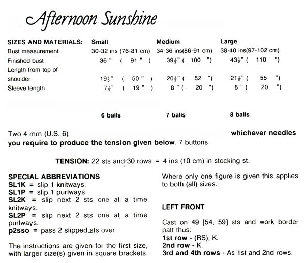 afternoon-sunshine-womans sweater pattern