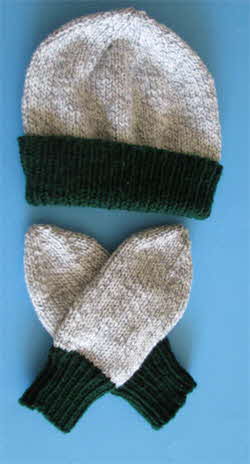 ragg-hat-and-mitts-hunter-green-cuff