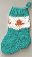 Hand Knit Mini Stocking-Christmas Bell