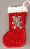 Hand Knit Mini Stocking-Gingerbread Man