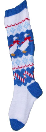  hand knit goose christmas stocking