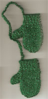Hand Made Mini Mitts-Green/Sparkle