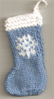 Hand Knit Mini  Stocking-Snowflake