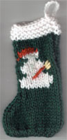 Hand Knit Mini Stocking-Snowman